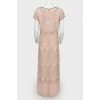 Evening dress with beads with tag