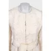 Fitted white fur coat