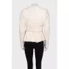 Fitted white fur coat
