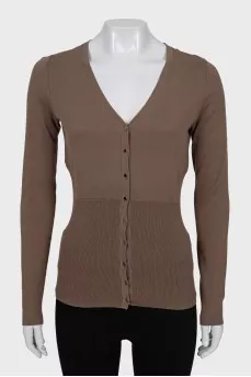 Fitted cardigan with silver buttons