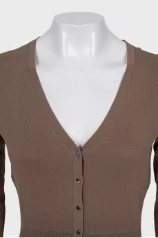 Fitted cardigan with silver buttons