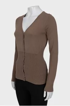Fitted cardigan with silver buttons