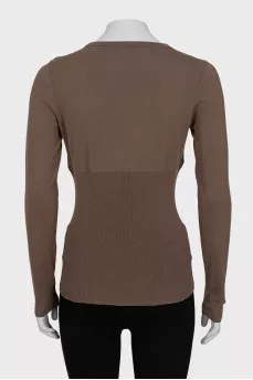 Fitted cardigan with silver buttons