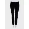 Velour black trousers with creases