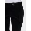 Velour black trousers with creases