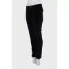 Velour black trousers with creases