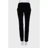Velour black trousers with creases