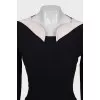 Fitted dress with a contrast collar
