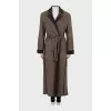 Brown sheepskin coat with a belt