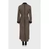 Brown sheepskin coat with a belt