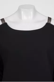 Сукня крою oversize з манжетами зі шкіри