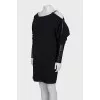 Oversized dress with leather cuffs