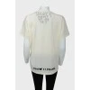 T-shirt with black lettering