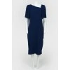 Dress with asymmetric collar
