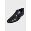 Men's black leather lace-up shoes