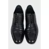 Men's black leather lace-up shoes