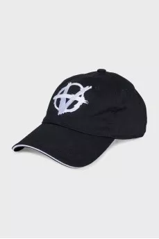 Men's cap with white embroidery