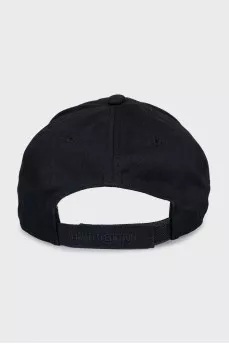 Men's black cap with embroidery