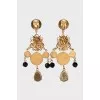 Long clip-ons decorated with crystals