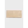 Textured leather clutch with magnetic closure