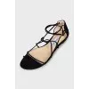 Black suede strappy sandals