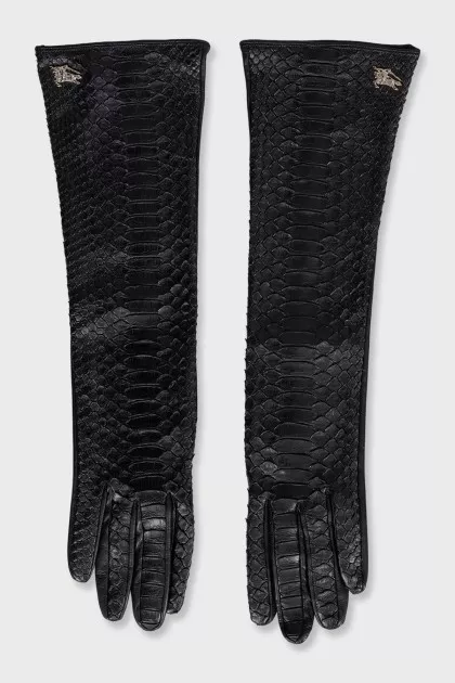 Long snakeskin gloves