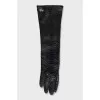 Long snakeskin gloves