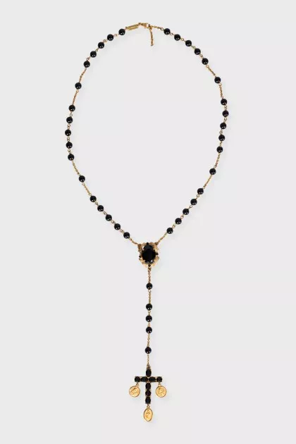 Necklace with crystals and beads
