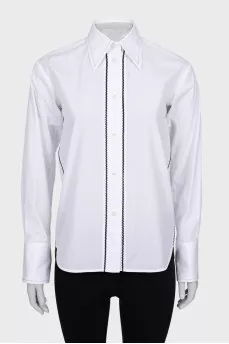 Straight-cut shirt with contrasting trim