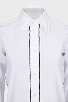 Straight-cut shirt with contrasting trim