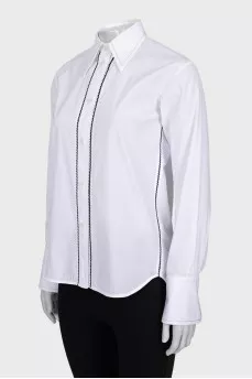 Straight-cut shirt with contrasting trim