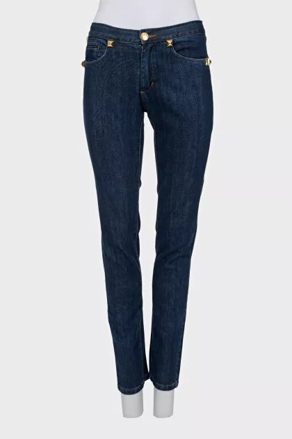 Blue jeans with studs