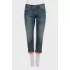 Boyfriend fit jeans with colored lining