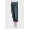 Boyfriend fit jeans with colored lining