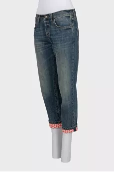 Джинсы boyfriend fit с цветной подкладкой