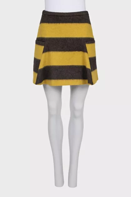 Wide striped mini skirt