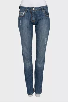 Low-rise jeans with an accent logo