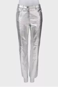 Silver sheepskin trousers