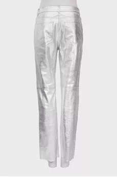 Silver sheepskin trousers