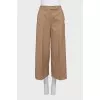 Cropped high-waisted wool trousers