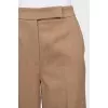 Cropped high-waisted wool trousers