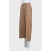 Cropped high-waisted wool trousers