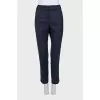 Straight-leg blue trousers with creases