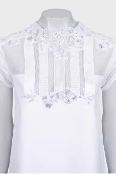 White blouse with lace top