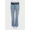 Straight jeans with a black belt