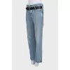 Straight jeans with a black belt