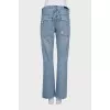 Straight jeans with a black belt