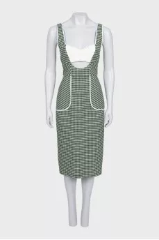Green checkered dress
