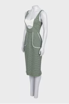 Green checkered dress