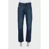 Men's blue jeans with embroidery